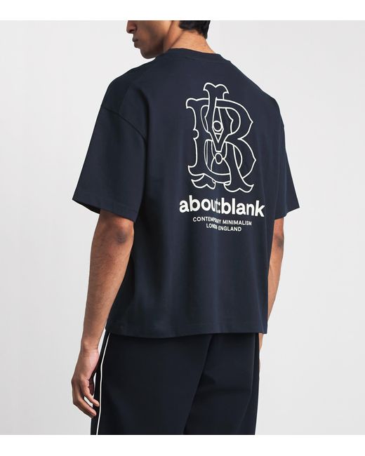 About Blank Blue Cotton Logo Boxy T-Shirt for men