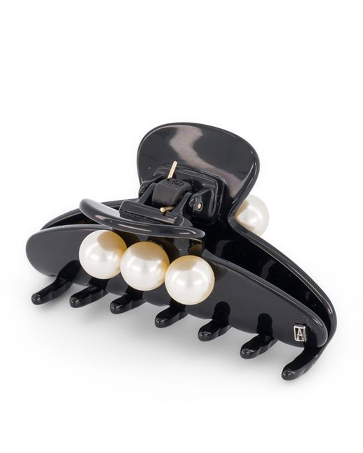 Alexandre De Paris Black Oversize Pearl-Detail Claw Hair Clip