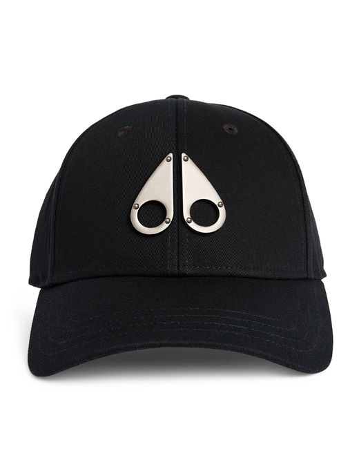 Moose Knuckles Black Icon Logo Baseball Cap for men
