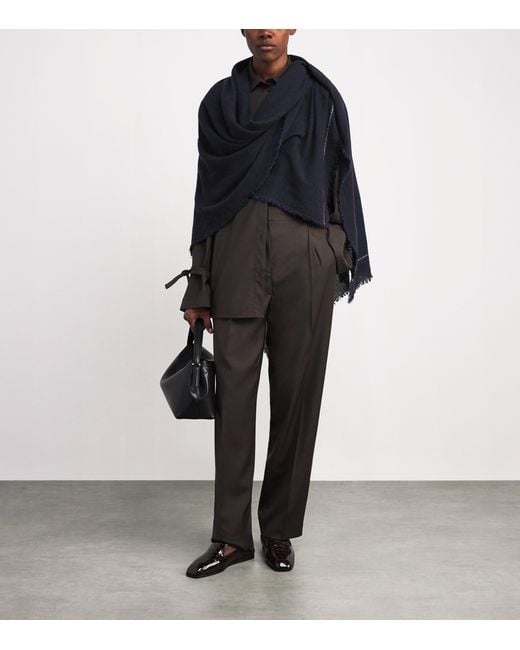 Johnstons Blue Cashmere Usan Scarf