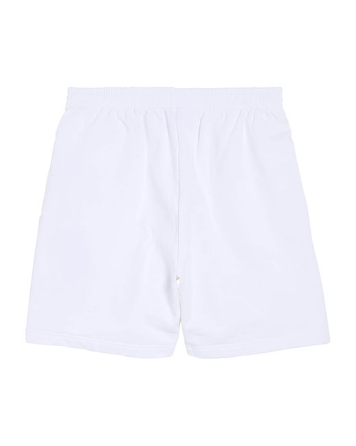 Balenciaga White Cotton Wet Brush Shorts for men