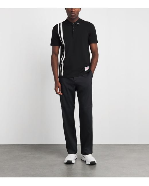 J.Lindeberg Black 30Y Wallis Knit Polo Shirt for men
