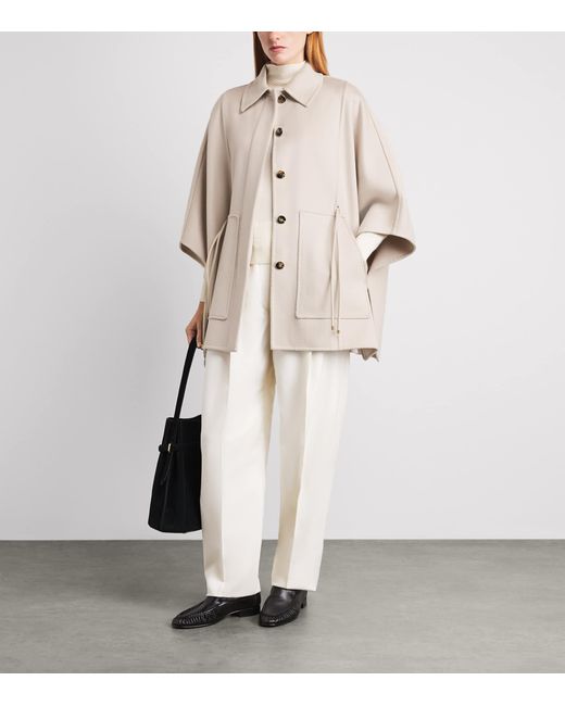 Agnona Natural Cashmere Belted Cape