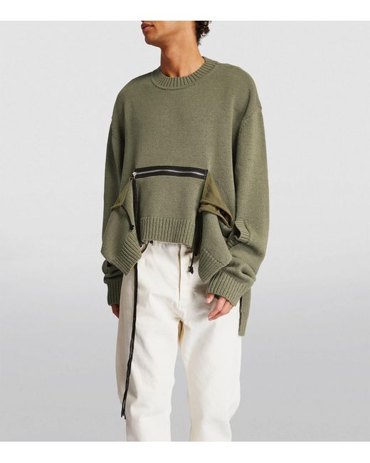 Craig Green Green Deconstructed Zip-detail Sweater for men
