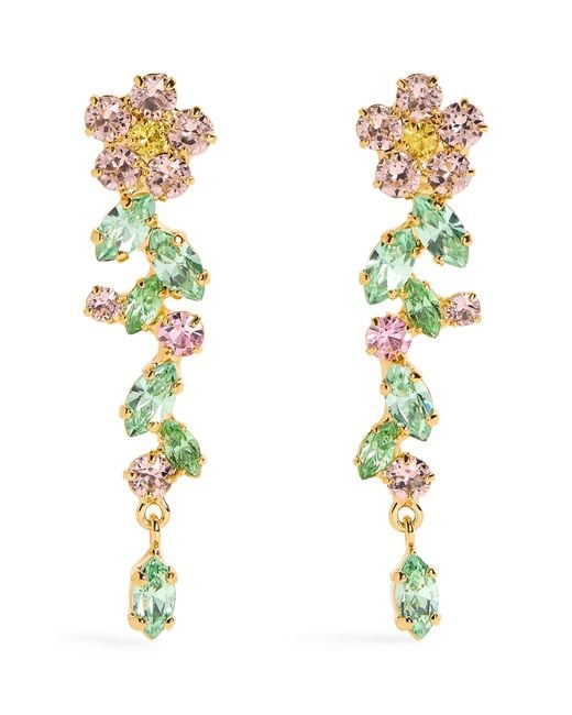 Jennifer Behr Metallic Plated Embellished Jasmina Drop Earrings