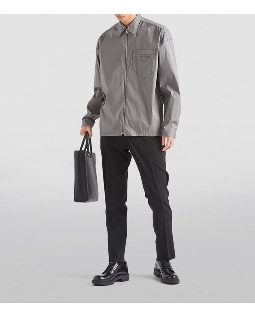 Prada Black Wool-Blend Trousers for men