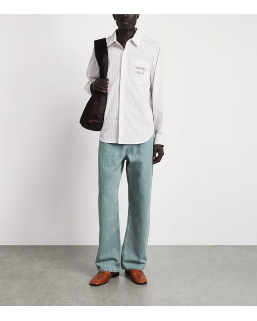 Represent White Cotton Pinstripe Shirt