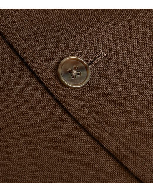 Ralph Lauren Purple Label Brown Wool Piqué Jacket for men