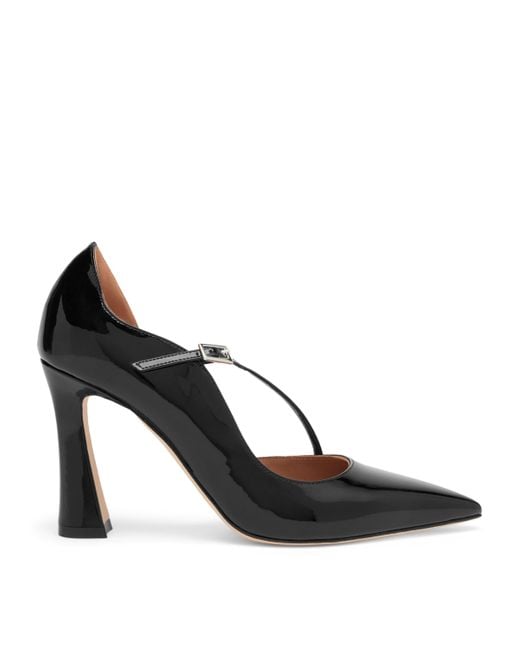 Malone Souliers Black Patent Bettina Heeled Courts 90