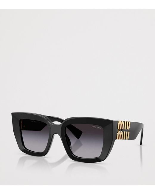 Miu Miu Black Acetate Mu B05S Square Sunglasses for men