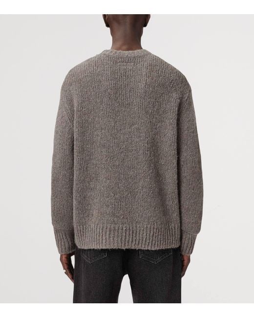 AllSaints Gray Wool-Alpaca-Blend Saku Sweater for men
