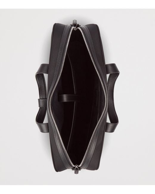 Smythson Black Slim Canvas Norton Briefcase for men