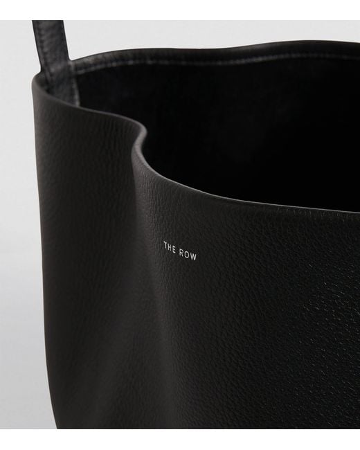 The Row Black Large Leather N/s Park Tote Bag for men