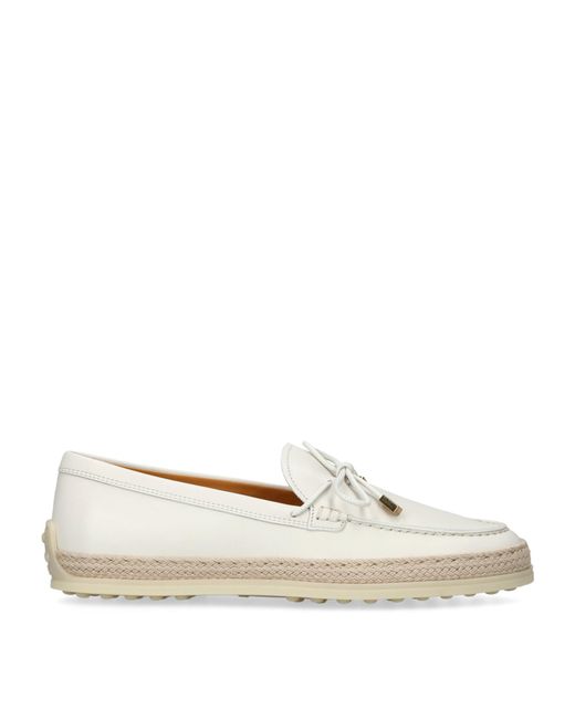 Tod's White Suede Laccetto Loafers 20
