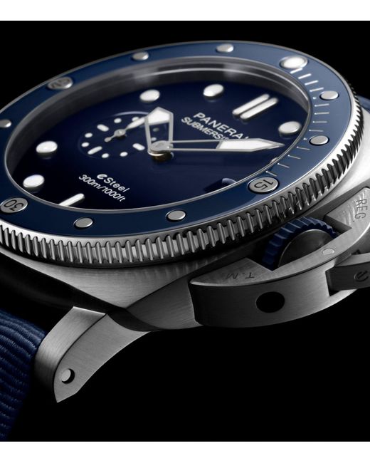 Panerai Blue Stainless Steel Submersible Watch 44mm for men