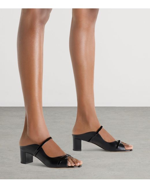 Malone Souliers Black Nappa Leather Norah Heeled Sandals 45