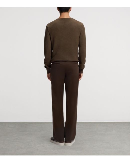 Boss Brown Virgin Wool-Silk Sweater for men