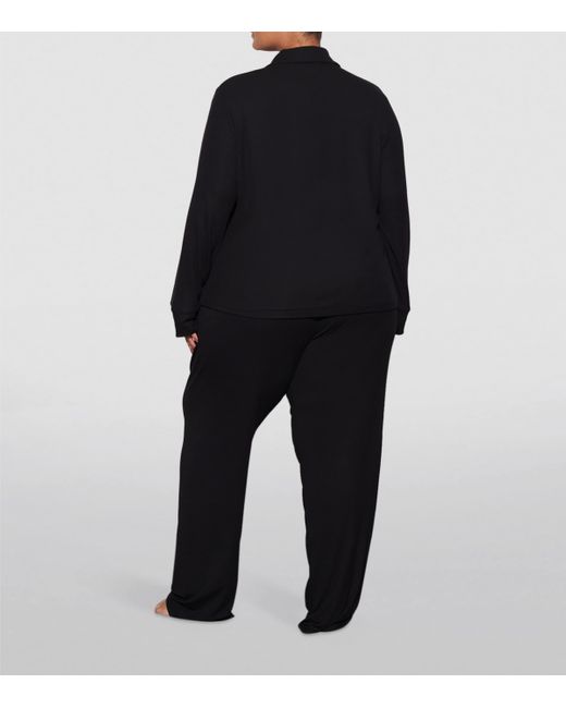 Skims Black Soft Lounge Ribbed Pyjama Set