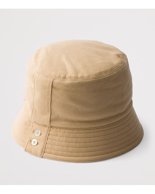 Prada Natural Cotton Old Piqué Bucket Hat for men