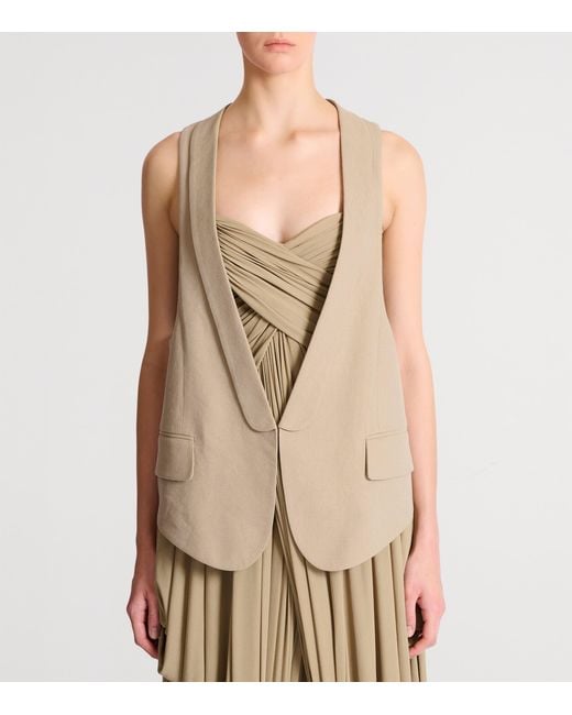 Balmain Natural Linen-Cotton Oversized Waistcoat