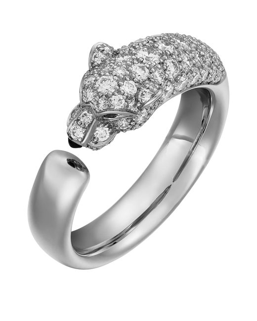 Cartier Metallic And Diamond Panthère De Ring