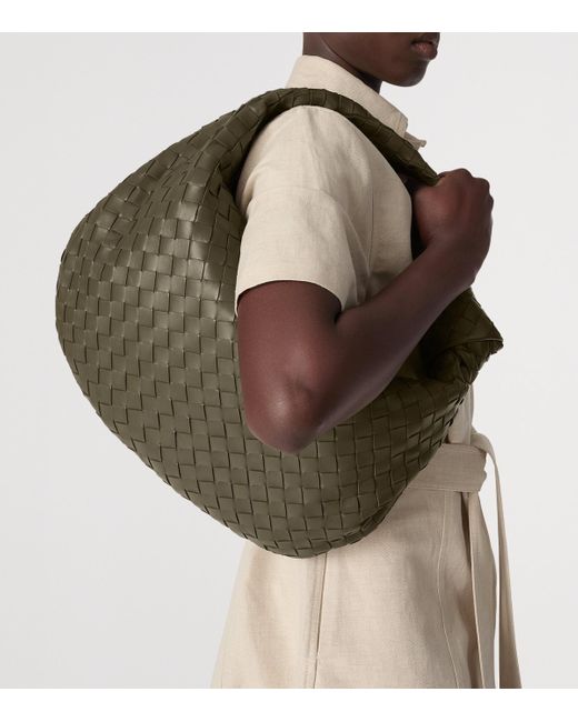 Bottega Veneta Green Leather Jodie Top-Handle Bag