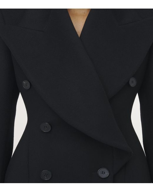 Alexander McQueen Black Wool-Cashmere Double-Breasted Blazer