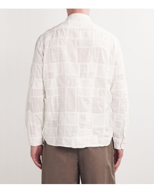 Polo Ralph Lauren White Cotton-Linen Patchwork Shirt for men