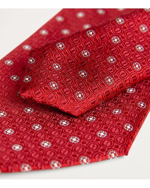Eton of Sweden Red Silk Mini Circles Tie for men