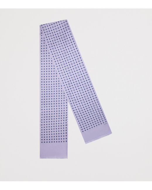 Tom Ford Purple Mulberry Silk Printed Scarf for men