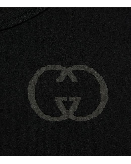 Gucci Black Interlocking G Crop Top