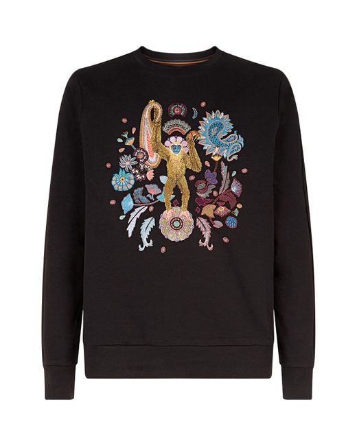 Paul Smith Embroidered Monkey Sweatshirt in Black for Men | Lyst UK