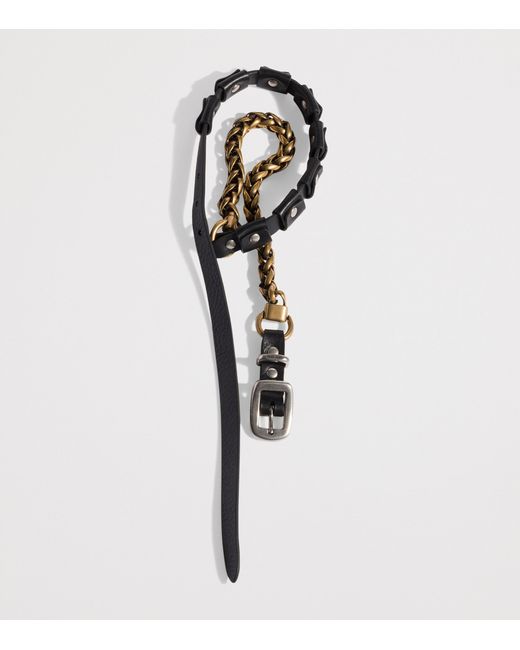 Miu Miu White Leather Studded Necklace