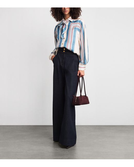 Zimmermann Blue Silk Stripe Shirt