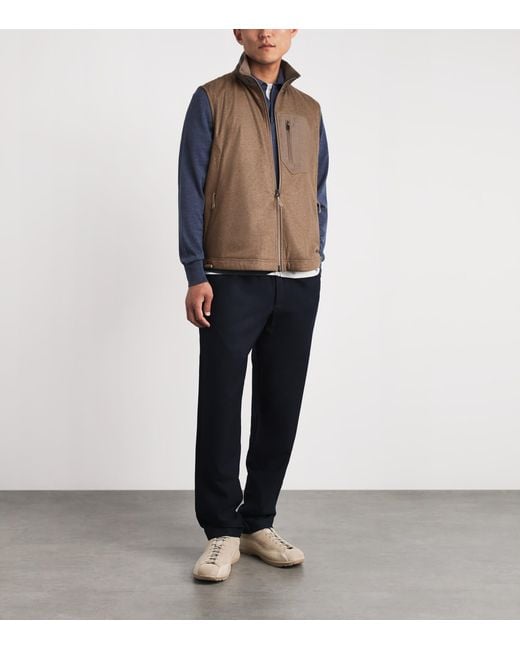 Sease Brown Virgin Wool-Cashmere Explorer Gilet for men