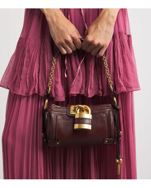Chloé Purple Mini Leather Paddington Shoulder Bag