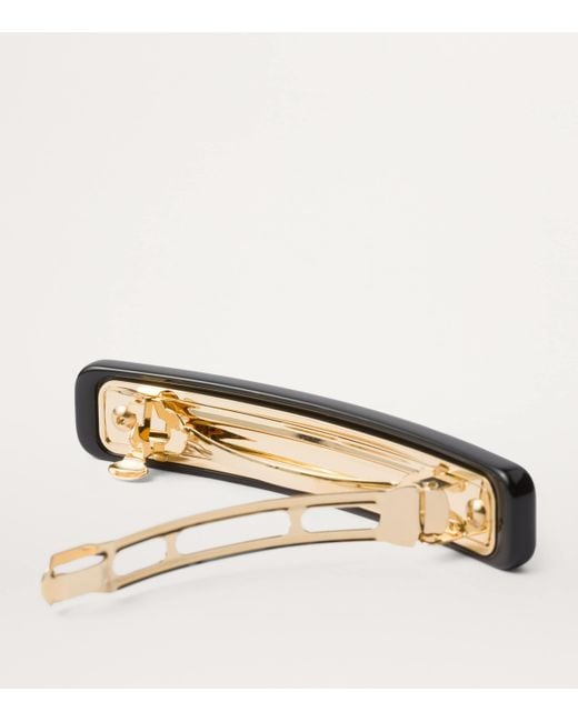 Prada Black Plexiglass Logo Hair Clip