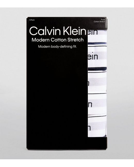Calvin Klein Red Cotton Stretch Trunks (pack Of 5) for men