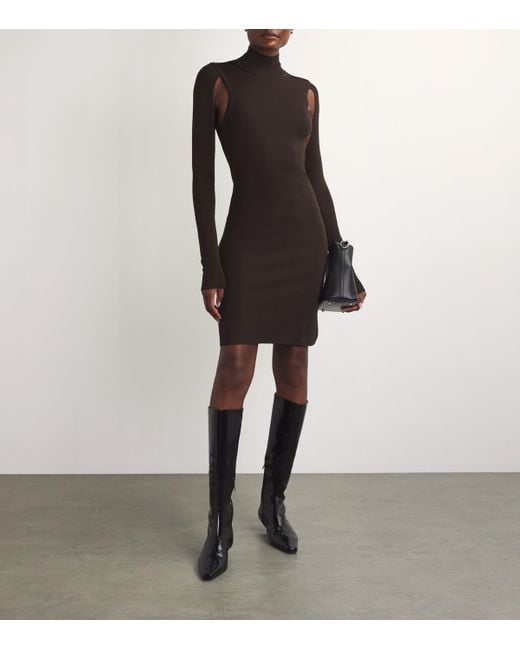 Helmut Lang Air Rollneck Midi Dress in Black Lyst UK