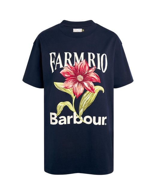 Barbour Blue X Farm Rio Wild Flower T-Shirt