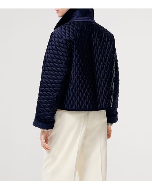 Burberry Blue Quilted Cropped Jacket