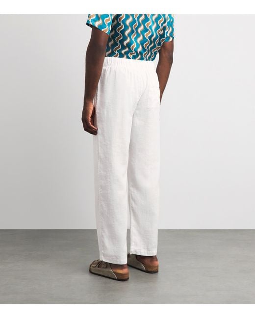 Frescobol Carioca White Cotton-Linen Luan Chinos for men
