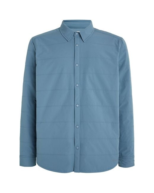 Snow Peak Blue Water-repellent Insulated Shirt Jacket for men