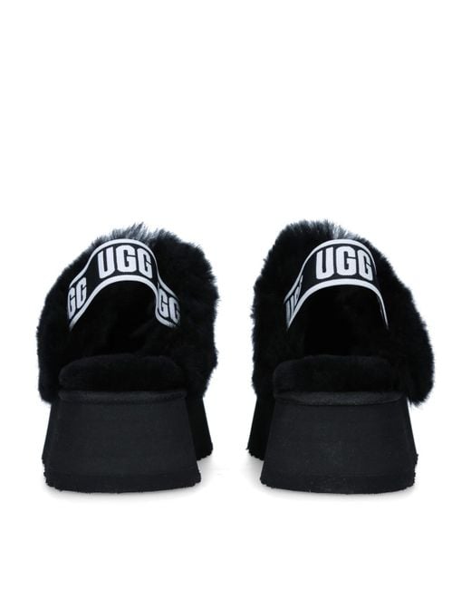 Ugg Black Funkette Flatform Slippers