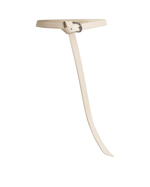 Eleventy White Leather Belt