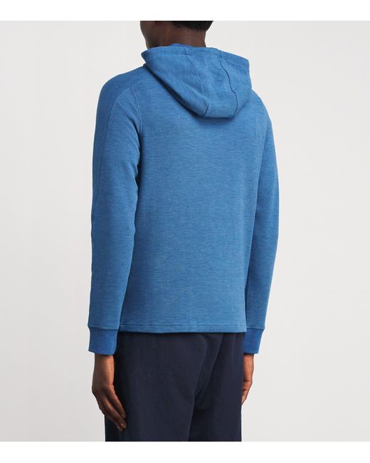 Ralph Lauren Blue Waffle-Knit Hoodie for men