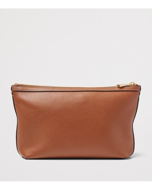 Aspinal Brown Leather Hudson Toiletry Bag