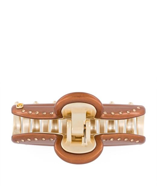 Alexandre De Paris Brown Plated Claw Hair Clip