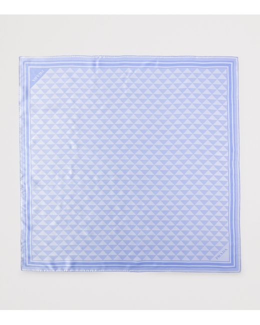 Prada Blue Silk Triangle Scarf