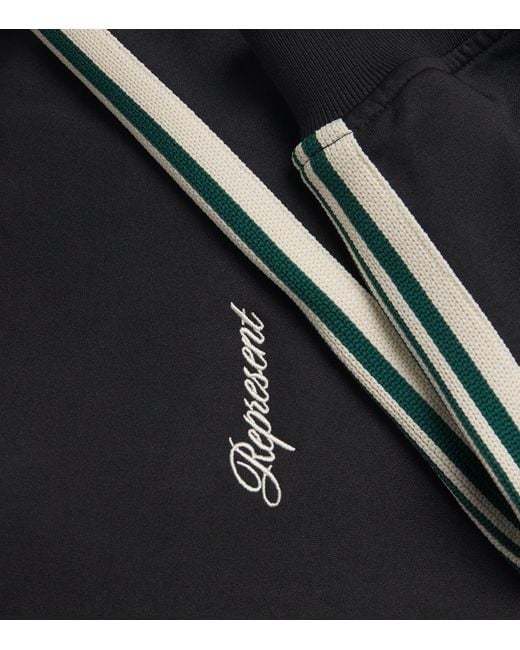 Represent Black Taped Logo-Embroidered Jersey Track Jacket for men